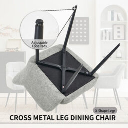 Sonara Ergonomic Dining Chairs Set Of 4 With Plush Chenille Upholstery And Metal Legs - thumbnail 6