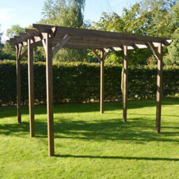 Rutland County Garden Furniture Garden Pergola 6 Posts - Wood - L240 X W660 X H270 Cm - Rustic Brown - thumbnail 3