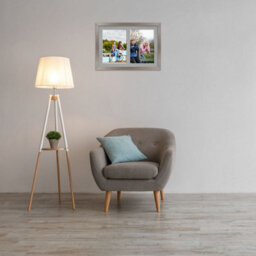 AK Frames 20X14 Aluminum Modern Multi Photo Frame With Silver Mount - Holds 2 Apertures (2X) A4 Photos - thumbnail 3
