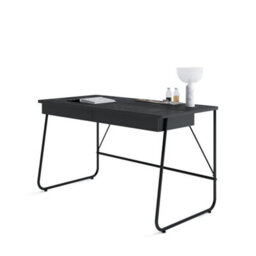 Arte Elegant Oak Chestnut Desk H770mm W1350mm D670mm - Modern Design With Black Metal Legs - thumbnail 2