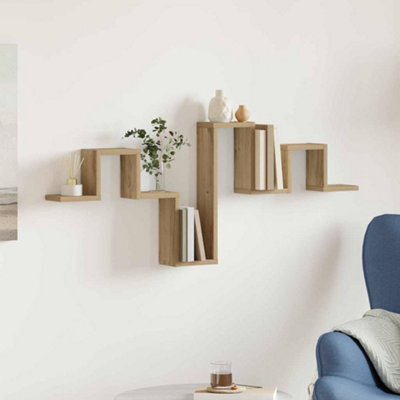 Walplus Wall Shelf Artisan Oak 104.5 X 10 X 43 Cm Engineered Wood - image 1