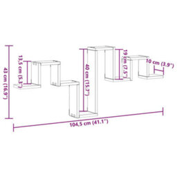 Walplus Wall Shelf Artisan Oak 104.5 X 10 X 43 Cm Engineered Wood - thumbnail 9