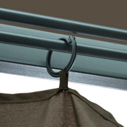 Berkfield Gazebo With Curtain&led String Lights 3X3 M Taupe Aluminium - thumbnail 9