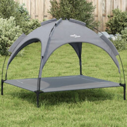 Walplus Dog Bed With Canopy Anthracite Oxford Fabric And Steel