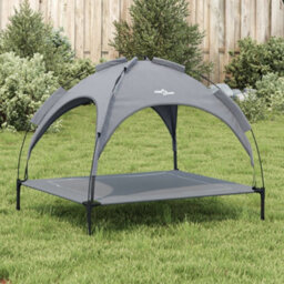 Walplus Dog Bed With Canopy Anthracite Oxford Fabric And Steel - thumbnail 3