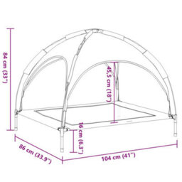 Walplus Dog Bed With Canopy Anthracite Oxford Fabric And Steel - thumbnail 8
