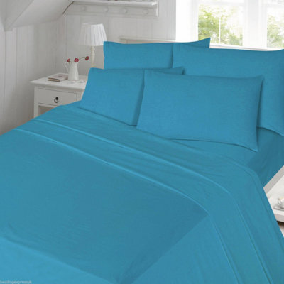 Homes & Linen Flannelette Flat Bed Sheets 100% Brushed Cotton Thermal Flannel Flat Sheets