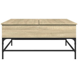 Walplus Coffee Table Sonoma Oak 95X95X45 Cm Engineered Wood And Metal - thumbnail 5