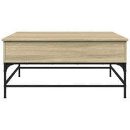 Walplus Coffee Table Sonoma Oak 95X95X45 Cm Engineered Wood And Metal - thumbnail 6