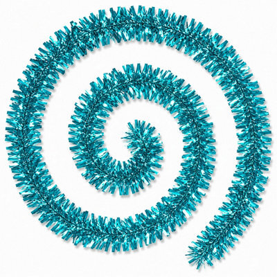 Shatchi 8 X 2M Aqua Blue Chunky Tinsel - Chunky Christmas Tinsel Garland - Tree, Mantelpiece And Party Decoration - Festive Home Décor - image 1