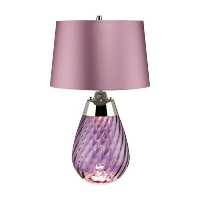 Elegant Heather Shade Table Lamp With Plum Glass Finish And Led Bulb - image 1