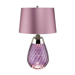 Elegant Heather Shade Table Lamp With Plum Glass Finish And Led Bulb - thumbnail 1