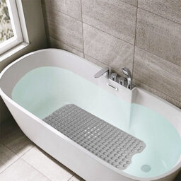 Ameha Shower Bath Mat Non Slip - Grey 38X70 Cm Bathroom Mats With Strong Suction Cups Grip And Drain Holes Anti Mould Shower Mats - thumbnail 3