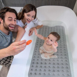 Ameha Shower Bath Mat Non Slip - Grey 38X70 Cm Bathroom Mats With Strong Suction Cups Grip And Drain Holes Anti Mould Shower Mats - thumbnail 4