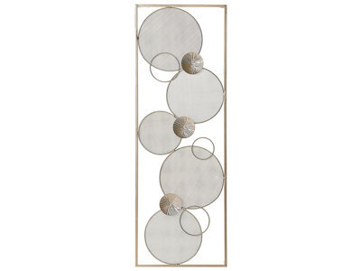 Beliani Gold Metal Wall Art - Rectangular Modern Mural With Built-In Hangers, 31 X 90 Cm - image 1