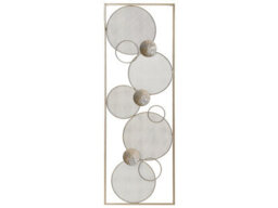 Beliani Gold Metal Wall Art - Rectangular Modern Mural With Built-In Hangers, 31 X 90 Cm - thumbnail 1