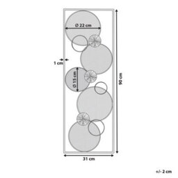 Beliani Gold Metal Wall Art - Rectangular Modern Mural With Built-In Hangers, 31 X 90 Cm - thumbnail 4