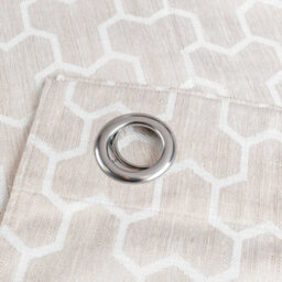 "Homescapes Natural Geometric Jacquard Blackout Eyelet Curtain Pair, 90 X 72""" - thumbnail 3