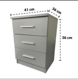 Interior Emporium 3-Drawer Bedside Table - Compact Nightstand With Storage - Modern Bedroom Furniture (Oak) - thumbnail 2
