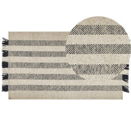 Beliani Rug Tacettin White 80 X 150 Cm Wool - thumbnail 1