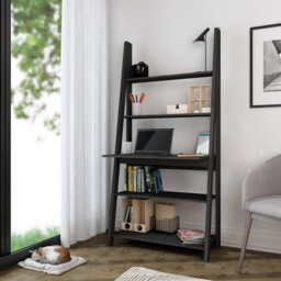 LPD Tiva Black Ladder Desk - Sleek Design With 3 Shelves & Functional Workspace W 84 X L 50 X H 175.4 Cm - thumbnail 6