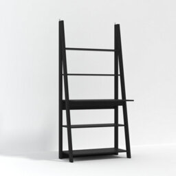 LPD Tiva Black Ladder Desk - Sleek Design With 3 Shelves & Functional Workspace W 84 X L 50 X H 175.4 Cm - thumbnail 1