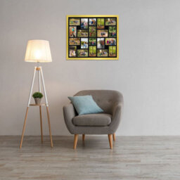AK Frames 80X70Cm Gold Modern Multi Photo Frame With Black Mount - Holds 20 Apertures (18X) 6X4, (2X) 4X4 Photos - thumbnail 3