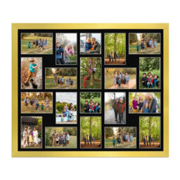AK Frames 80X70Cm Gold Modern Multi Photo Frame With Black Mount - Holds 20 Apertures (18X) 6X4, (2X) 4X4 Photos - thumbnail 1