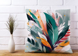 Warren Reed Designer Coloured Abstrace Feather Leaves Cushions 45Cm X 45Cm - thumbnail 2