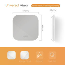Emke Illuminated Bathroom Mirror 500X500mm Frameless Wall Mounted Mirror With Touch, Anti-Fog, Dimmable & 3 Colors - thumbnail 5