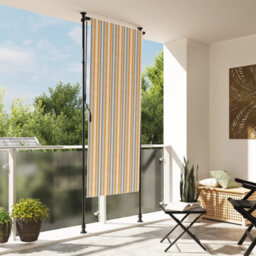 Walplus Outdoor Roller Blind Yellow And White 120X270 Cm Fabric&steel