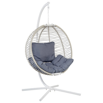 Beliani Hanging Chair With Stand Arco Metal White - image 1