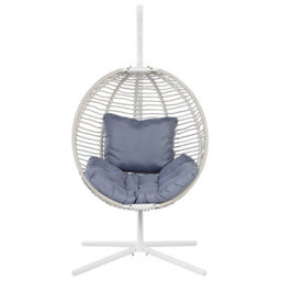 Beliani Hanging Chair With Stand Arco Metal White - thumbnail 5