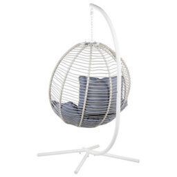 Beliani Hanging Chair With Stand Arco Metal White - thumbnail 6