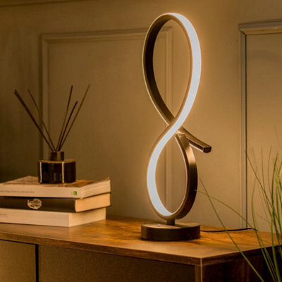 Integrated Led Table Lamp Touch Lamps For Bedroom Living Room Large Light Swirl - image 1
