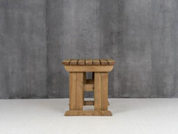 Arbor Garden Solutions Wooden Garden Table, Hollies Rounded Outdoor Pinic Dining Desk (3Ft, Rustic Brown Finish) - thumbnail 4