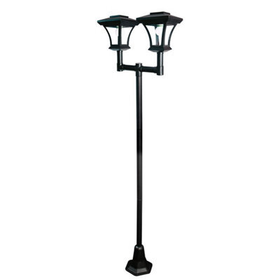 Gardenkraft 19510 Twin Head Solar Powered Lamp Post Garden Light - image 1
