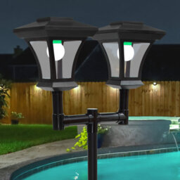 Gardenkraft 19510 Twin Head Solar Powered Lamp Post Garden Light - thumbnail 6