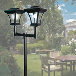 Gardenkraft 19510 Twin Head Solar Powered Lamp Post Garden Light - thumbnail 8