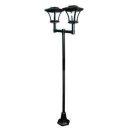 Gardenkraft 19510 Twin Head Solar Powered Lamp Post Garden Light - thumbnail 1