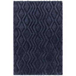 Blue Modern , Shaggy Easy To Clean Geometric Rug For Living Room, Bedroom - 120 X 170Cm - thumbnail 6