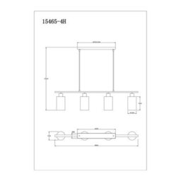 Luminosa Lighting Luminosa Hadera Bar Pendant Ceiling Light Matt Black Smoke Glass Shade 4X E27 - thumbnail 6