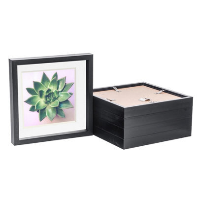 "Nicola Spring 10 X 10"" Photo Frames - Black/white Mount - 3D Picture Frame Box Portrait Display Case (53 X 53Cm) Set Of 5" - image 1
