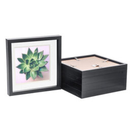 "Nicola Spring 10 X 10"" Photo Frames - Black/white Mount - 3D Picture Frame Box Portrait Display Case (53 X 53Cm) Set Of 5" - thumbnail 1