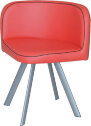 Kosy Koala Dining Table And 4 Faux Leather Chairs Space Saver Black And Red Kitchen Set Of 4 (Red/black) - thumbnail 4