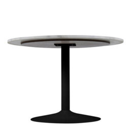 Furniture To Go Tarifa Round Dining Table With White Polished Marble Top And Black Base - thumbnail 4