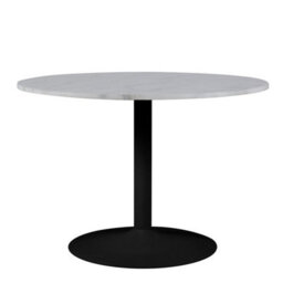 Furniture To Go Tarifa Round Dining Table With White Polished Marble Top And Black Base - thumbnail 2