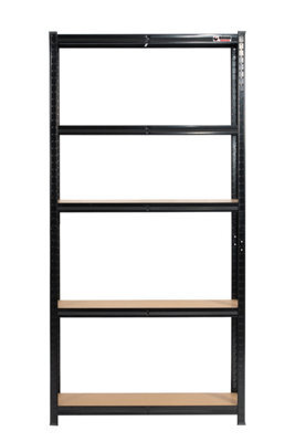 Rhino Racking 4 Bays - 180 X 90 X 30Cm - Black - 5 Tier Boltless Heavy Duty Garage Shelving Unit - 1000Kg Load Weight - image 1