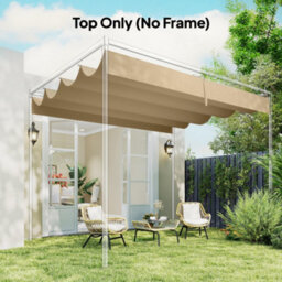 Outsunny Retractable Pergola Canopy Only For 4 X 3 M Pergola, Khaki - thumbnail 7
