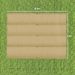 Outsunny Retractable Pergola Canopy Only For 4 X 3 M Pergola, Khaki - thumbnail 3
